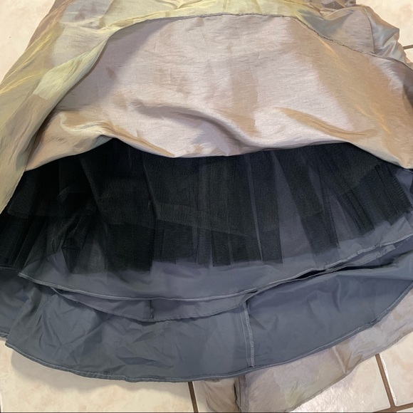 VINTAGE WATTERS & WATTERS Silvery Grey Chrome Bridesmaid Dress Formal Gown Sz 0 - Picture 14 of 16